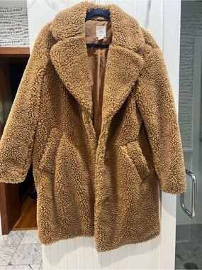 H&M Teddy Faux Shearling Jacket in Camel Brown - never worn